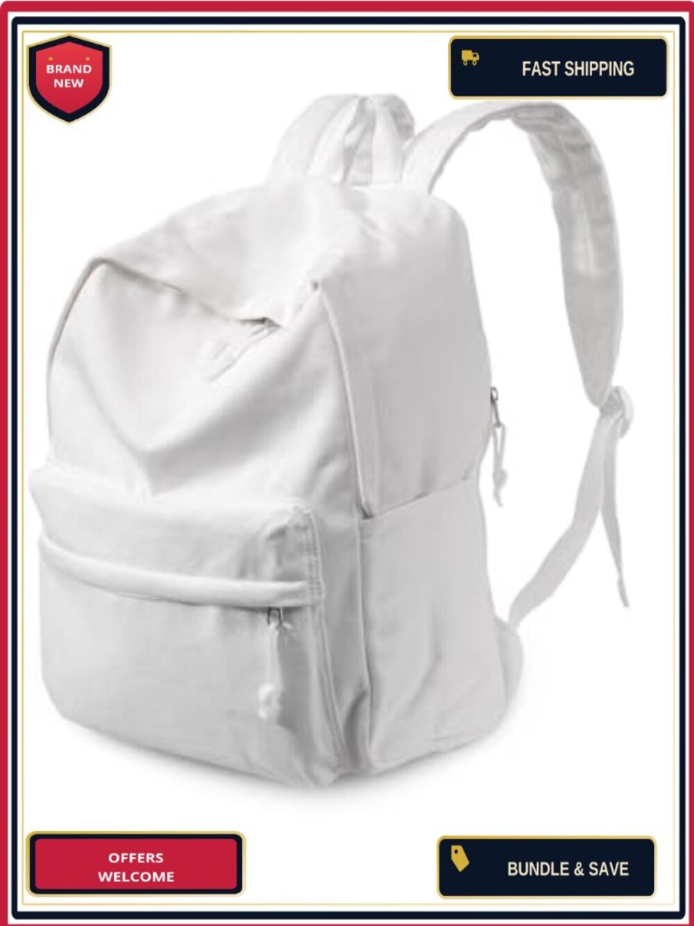 Large DIY Canvas Backpack Laptop Daypack Casual Unisex Travel School